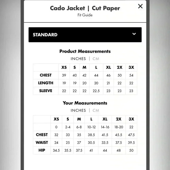 The Kit. Cado Jacket Cut Paper Size X-Large - Picture 14 of 14